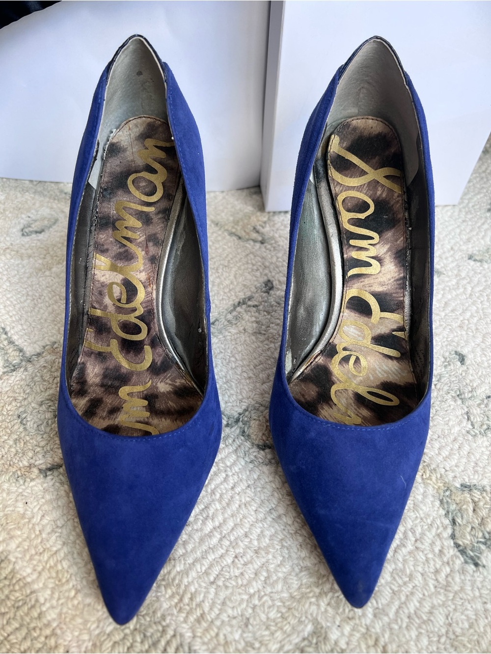 Sam Edelman Cobalt Blue Suede Pointed Toe Stiletto Pumps Women’s Heels